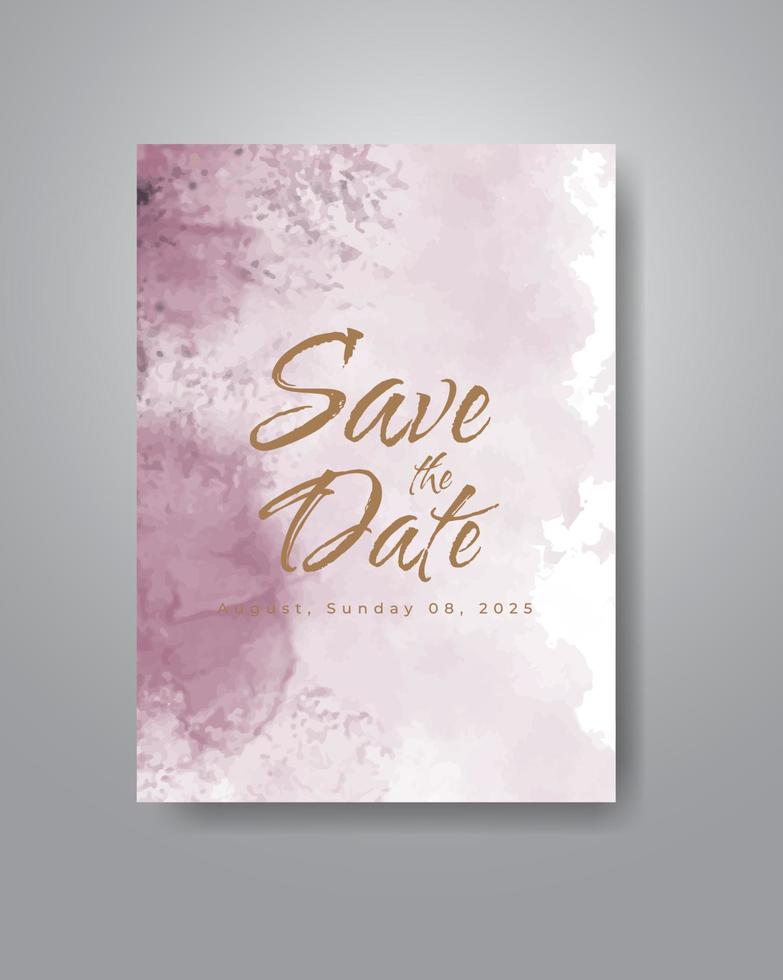 Save the date with watercolor background. Design for your invitation. vector