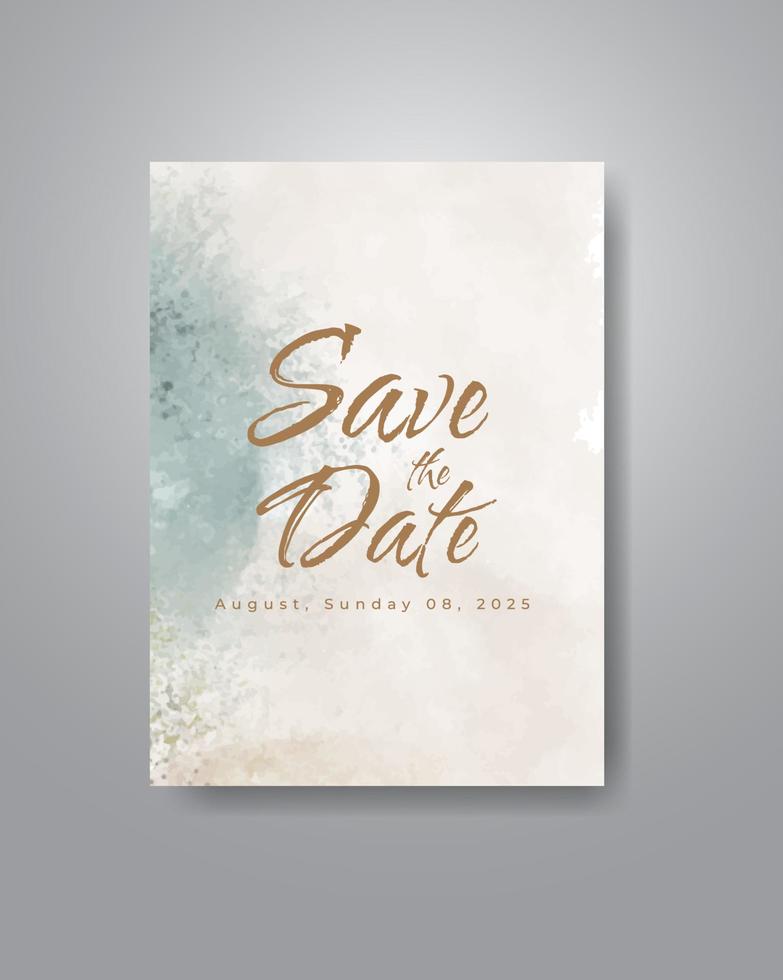 Save the date with watercolor background. Design for your invitation. vector