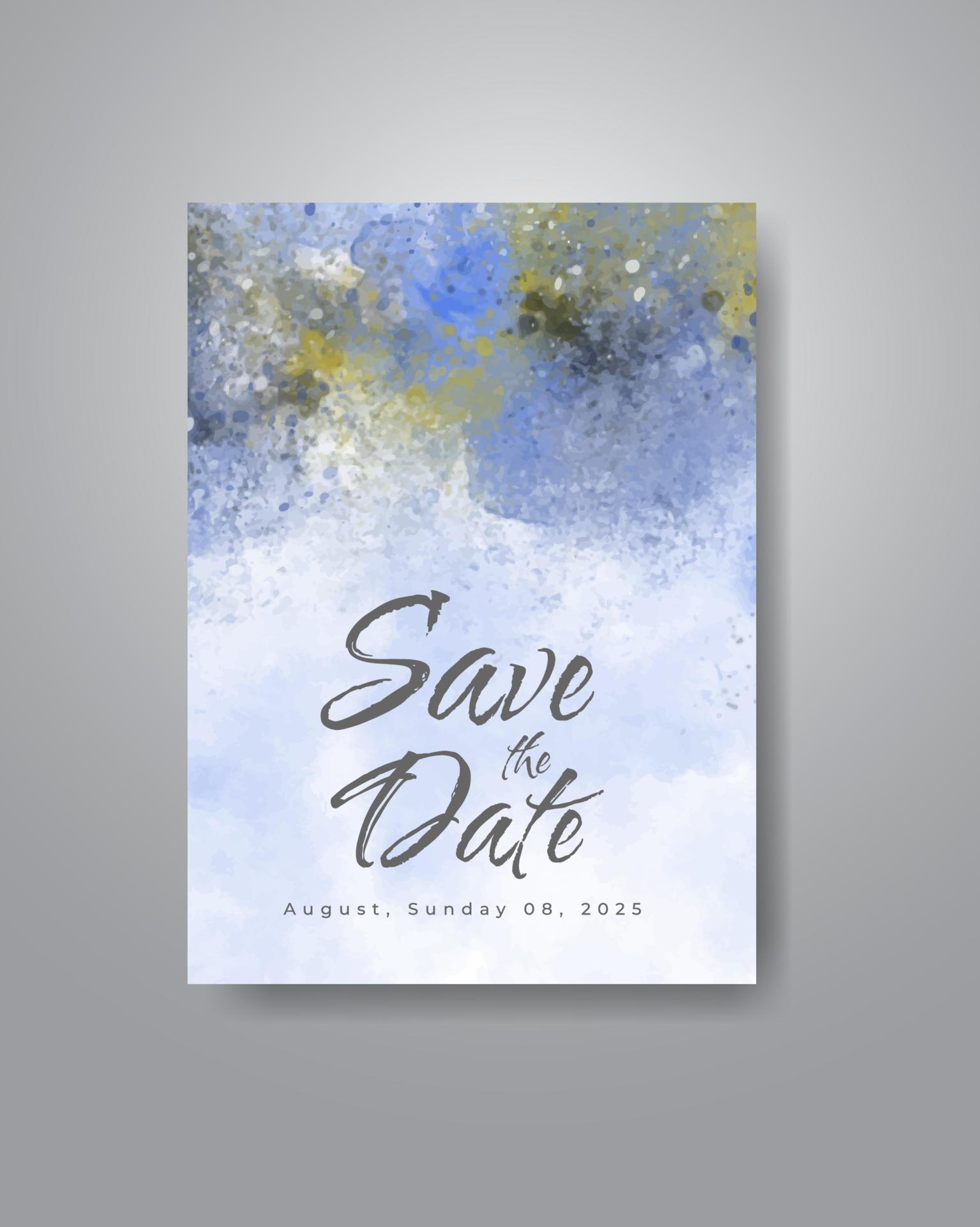 Save the date with watercolor background. Design for your invitation