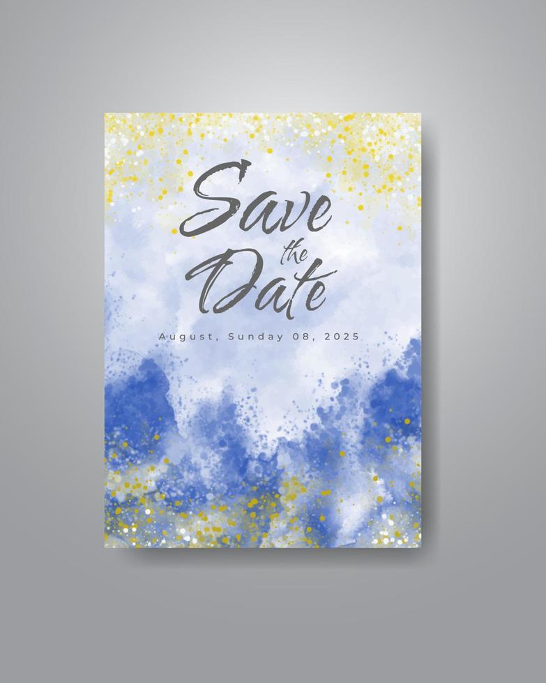 Save the date with watercolor background. Design for your invitation. vector