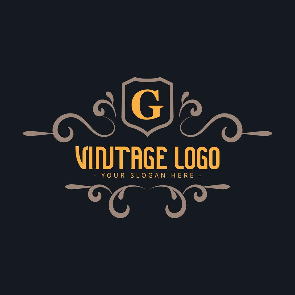 plantilla de logotipo vintage o estilo de logotipo retro con color elegante vector