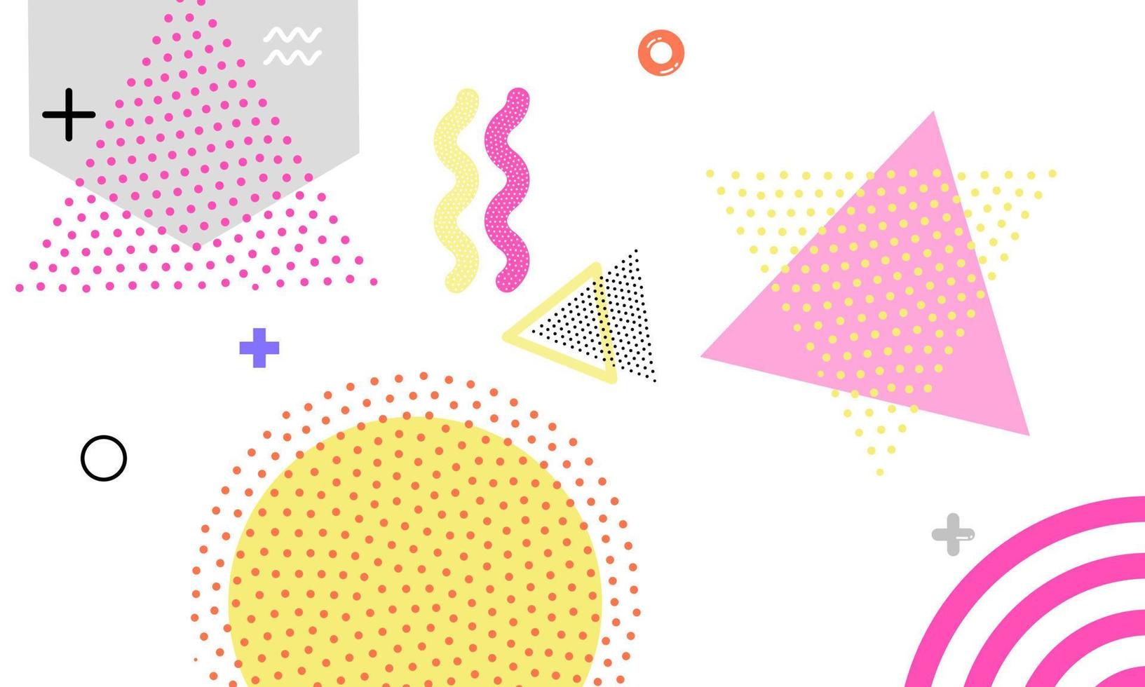 memphis background illustration and full of patterns vector