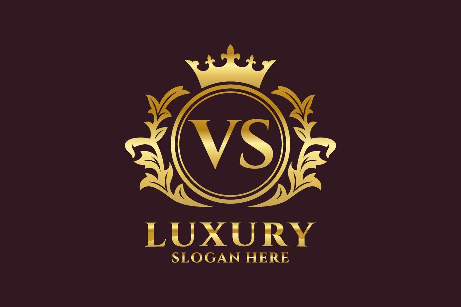 Initial VS Letter Royal Luxury Logo template in vector art for luxurious branding projects and other vector illustration.