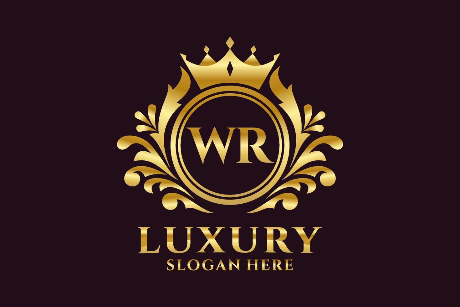 Initial WR Letter Royal Luxury Logo template in vector art for luxurious branding projects and other vector illustration.