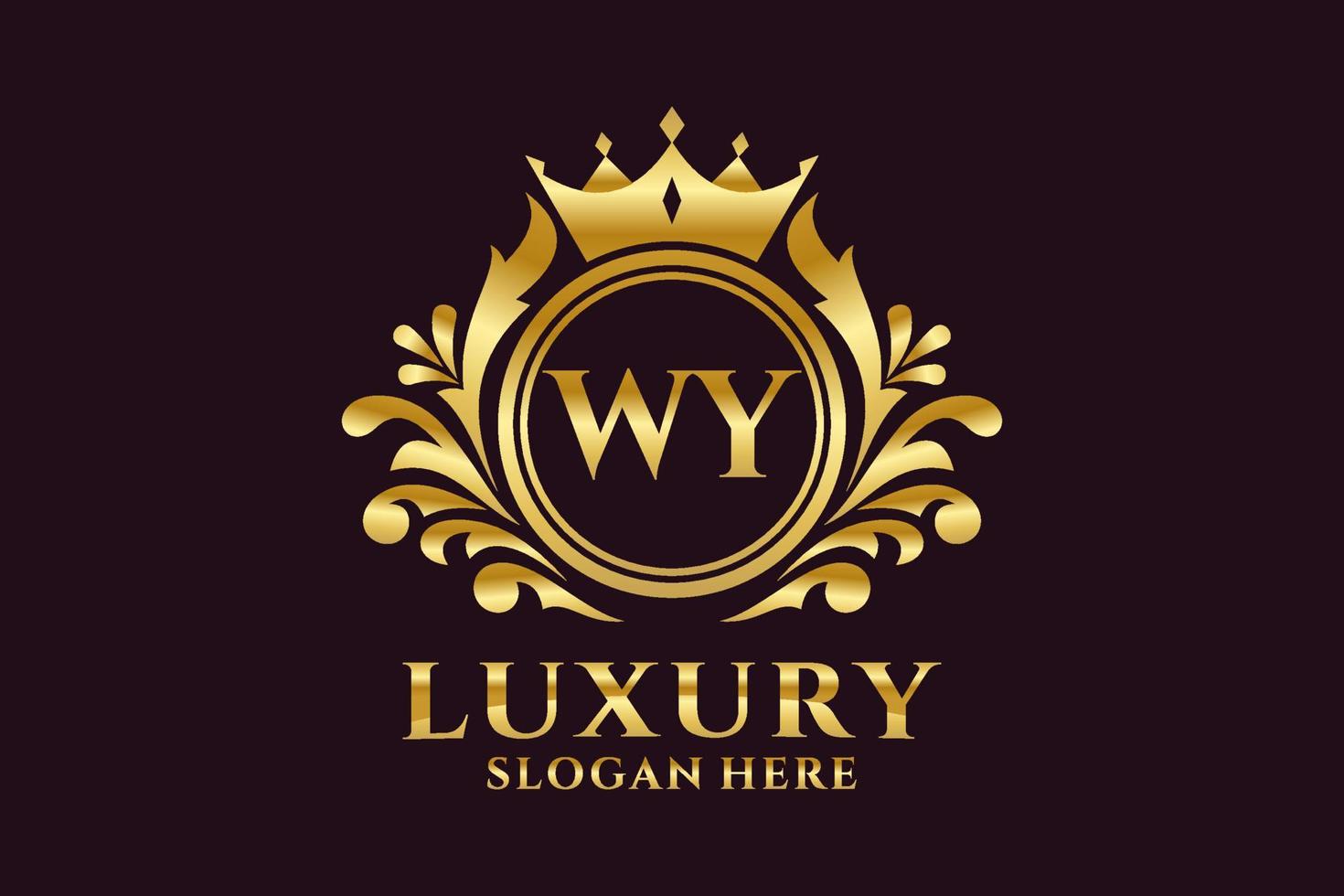 Initial WY Letter Royal Luxury Logo template in vector art for luxurious branding projects and other vector illustration.