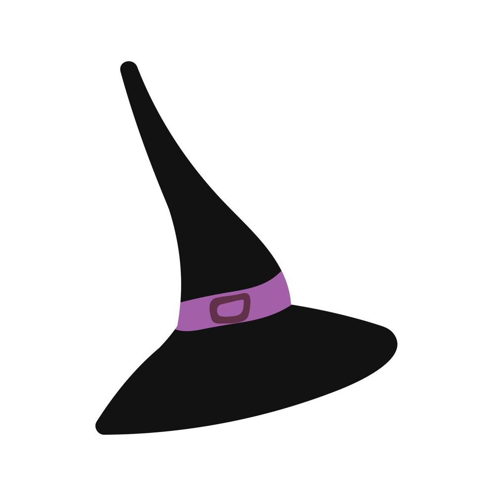 Witch hat vector halloween illustration. Spooky hat