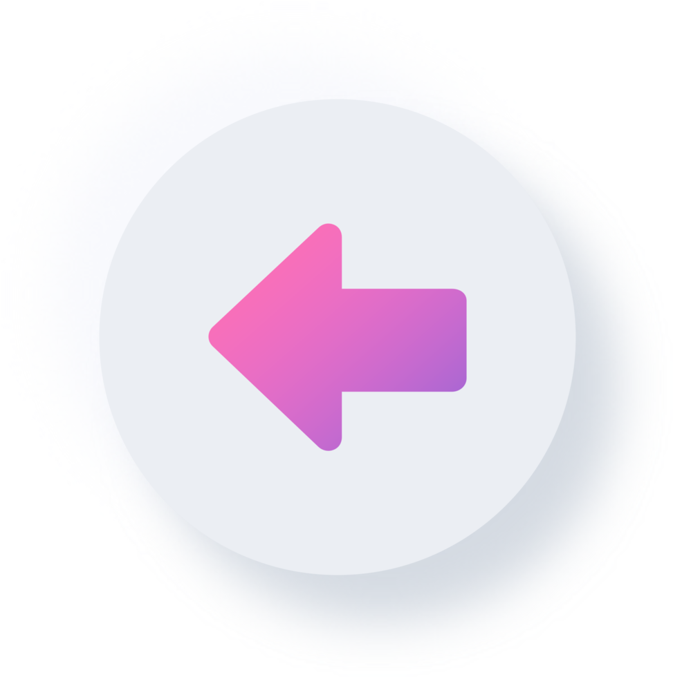 Neumorphic Left Arrow Icon, Neumorphism UI Button png