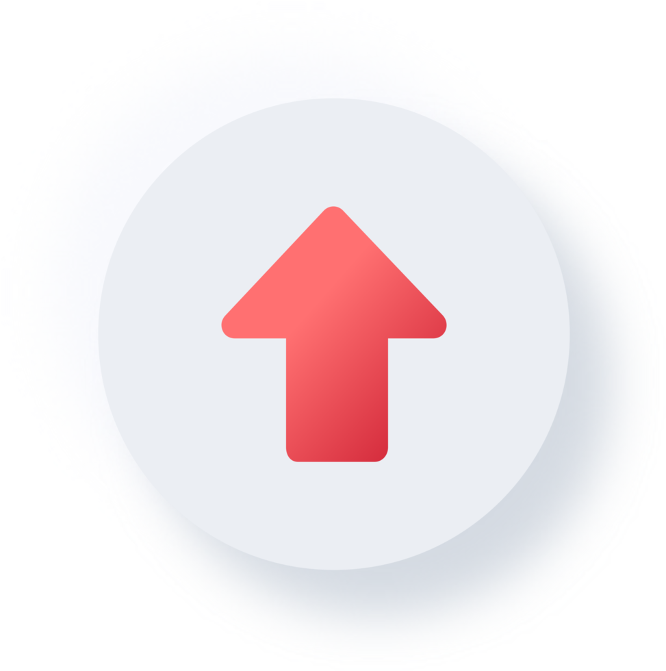 Neumorphic Up Arrow Icon, Neumorphism UI Button png