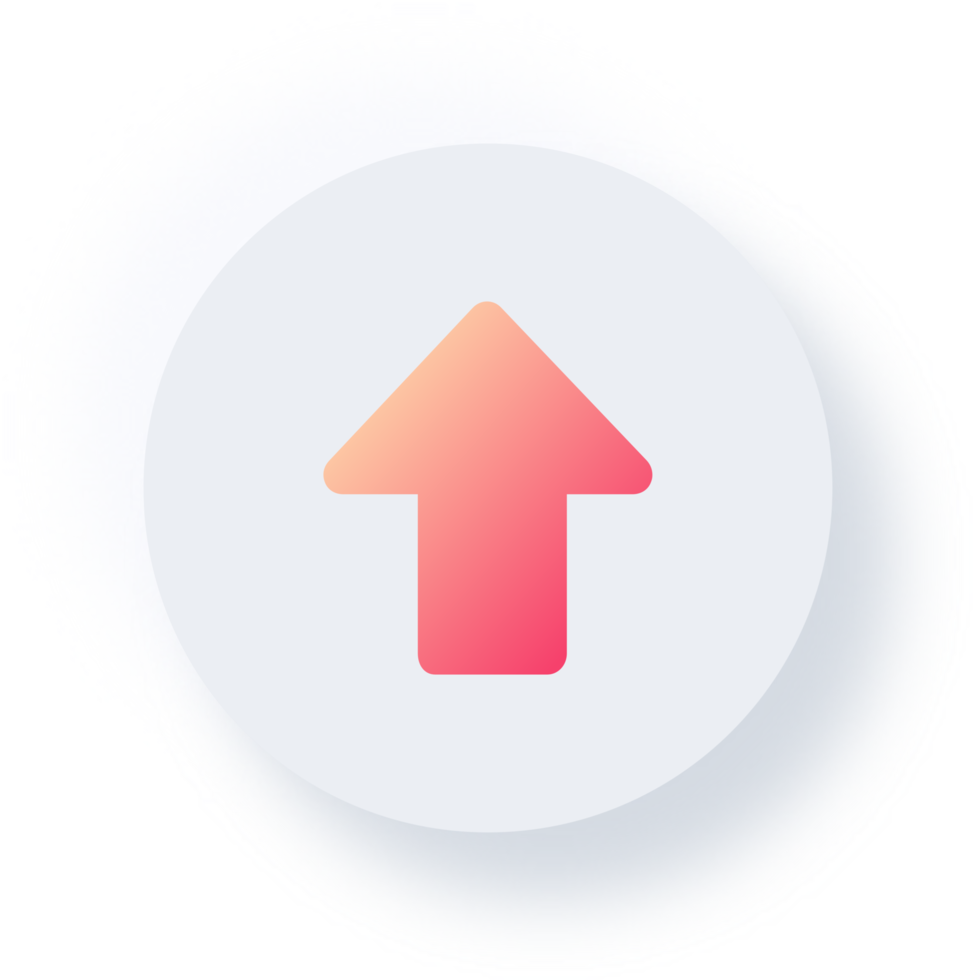 Neumorphic Up Arrow Icon, Neumorphism UI Button png