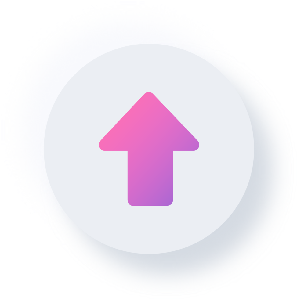 Neumorphic Up Arrow Icon, Neumorphism UI Button png