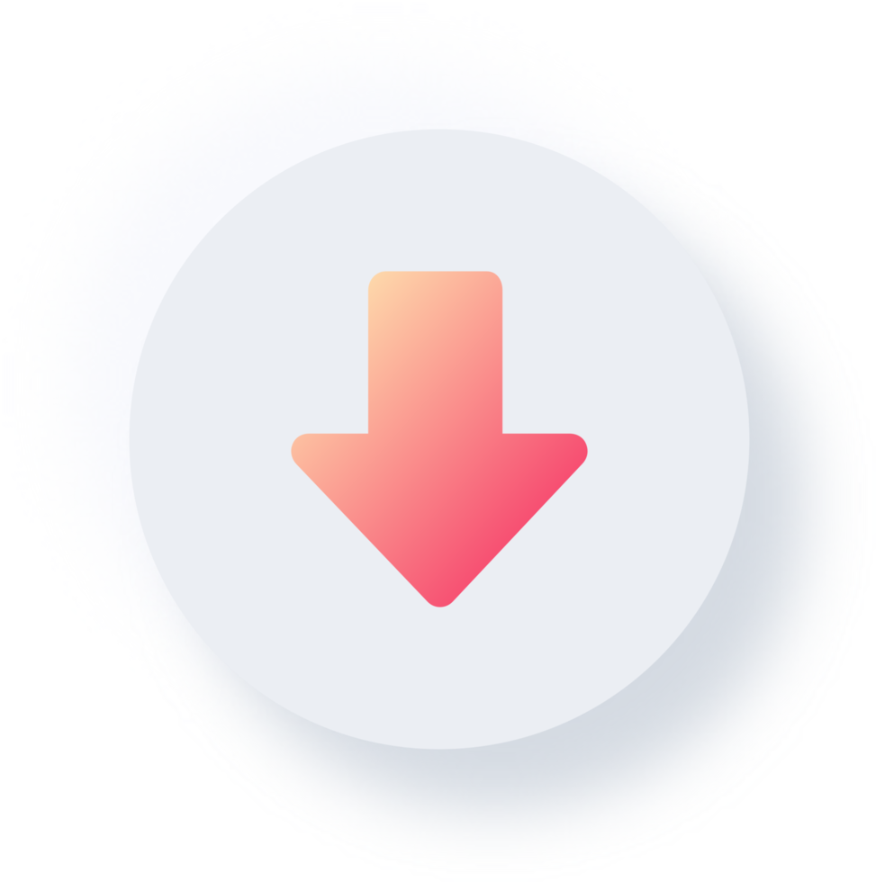Neumorphic Down Arrow Icon, Neumorphism UI Button png