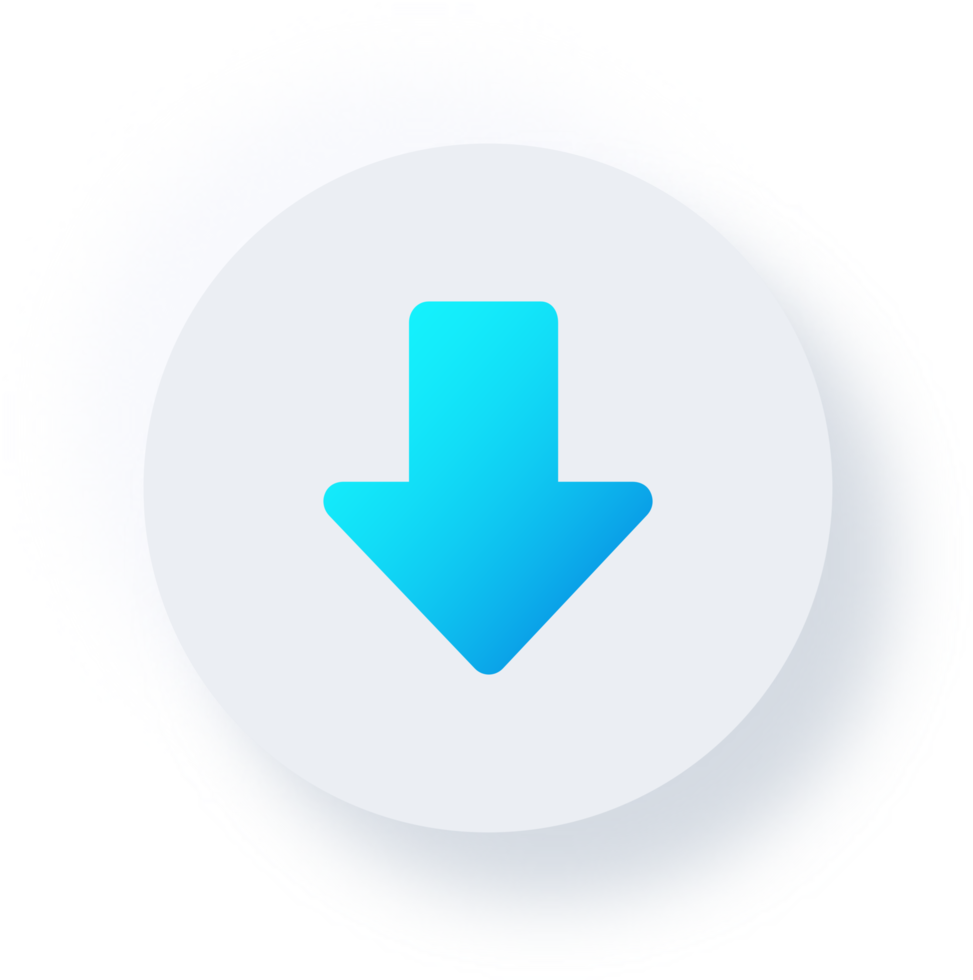 Neumorphic Down Arrow Icon, Neumorphism UI Button png