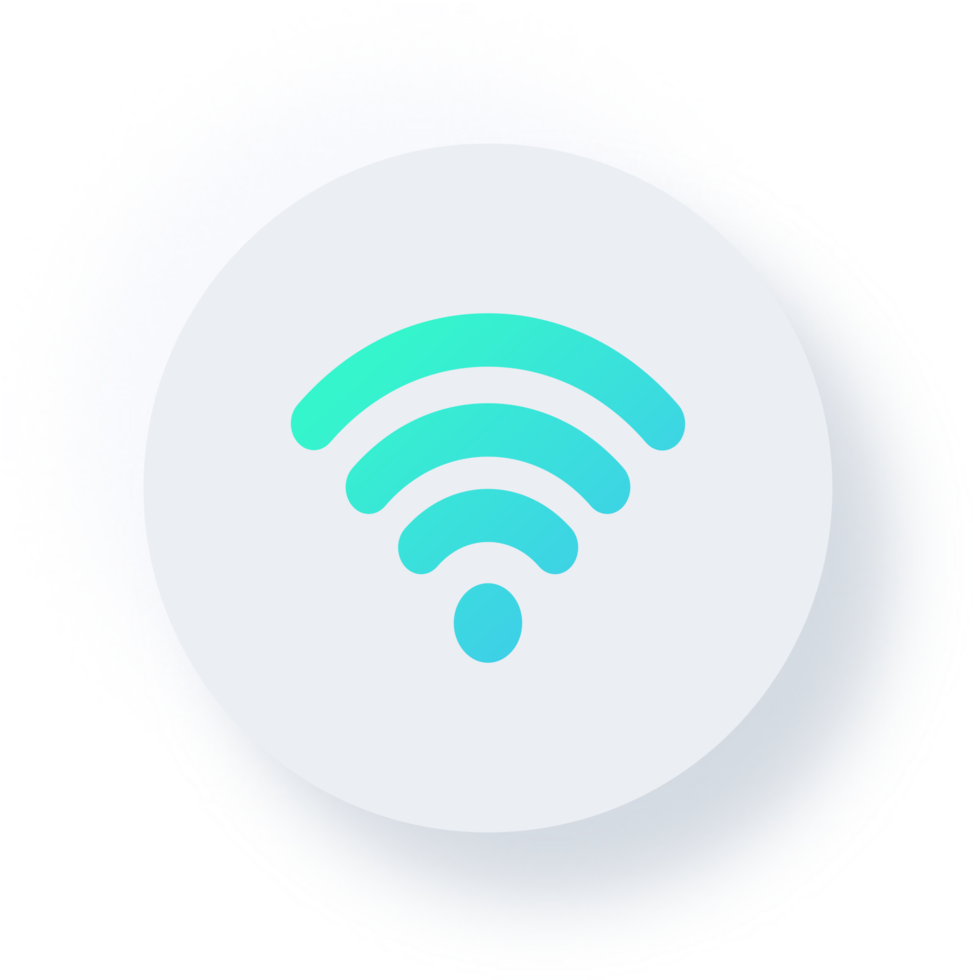 icône wifi neumorphique, bouton wifi neumorphisme png