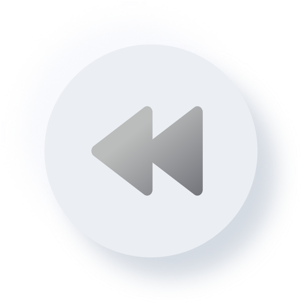 Neumorphic Backward Icon, Neumorphism UI Button png