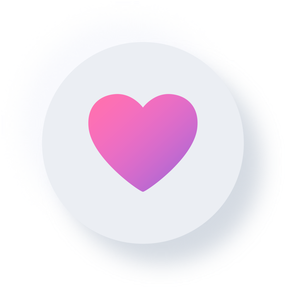 Neumorphic Heart Icon, Neumorphism UI Button png