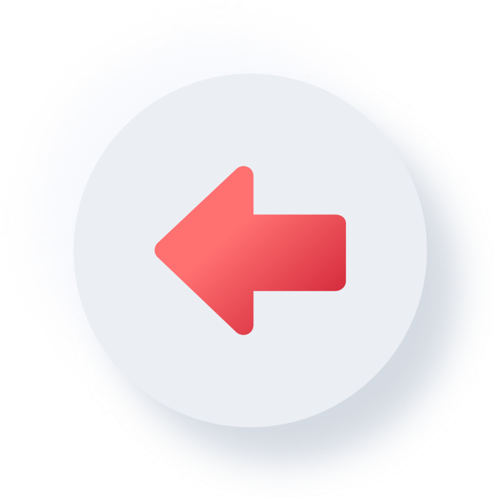 Neumorphic Left Arrow Icon, Neumorphism UI Button png