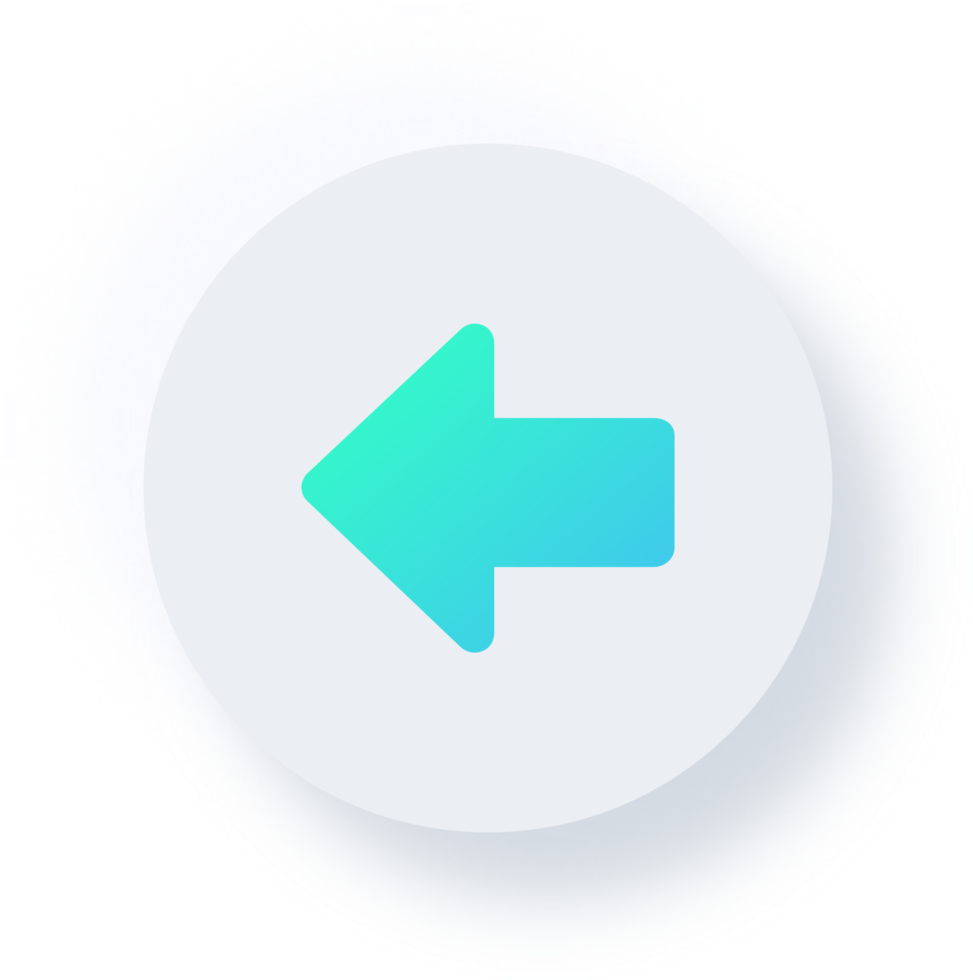 Neumorphic Left Arrow Icon, Neumorphism UI Button png