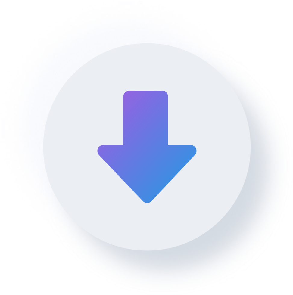 Neumorphic Down Arrow Icon, Neumorphism UI Button png