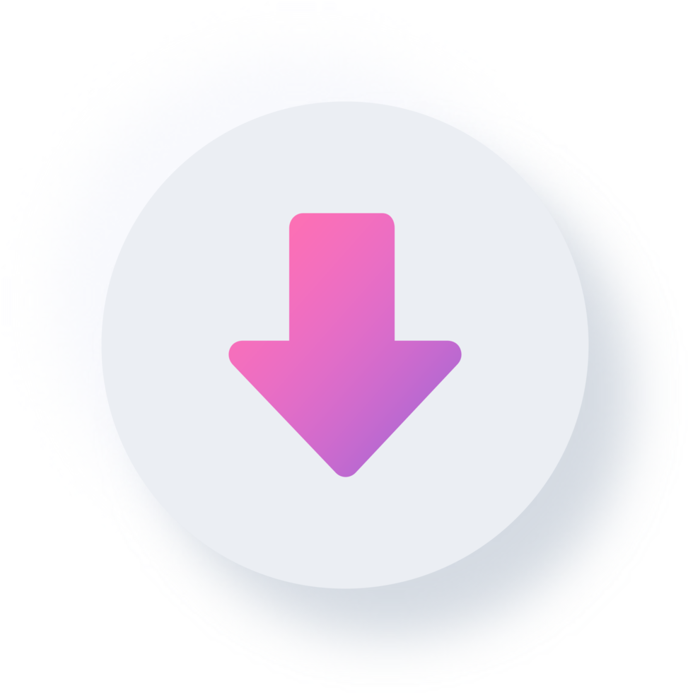 Neumorphic Down Arrow Icon, Neumorphism UI Button png