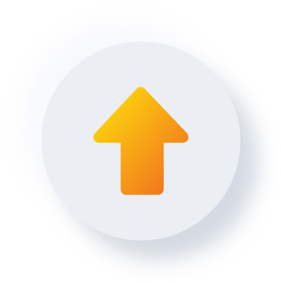 Neumorphic Up Arrow Icon, Neumorphism UI Button png