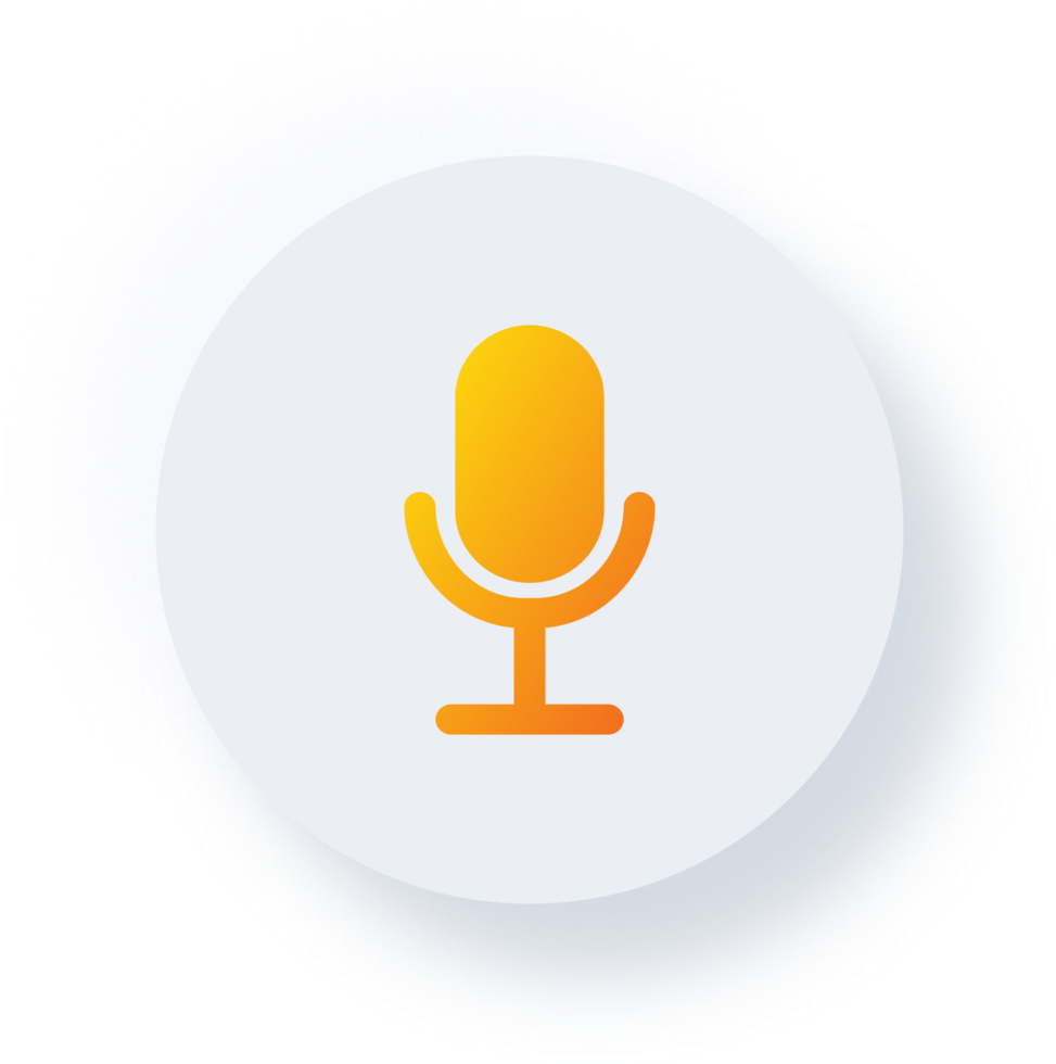 Neumorphic Microphone Icon, Neumorphism UI Button png