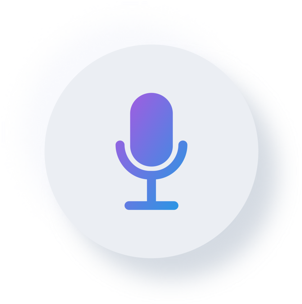 Neumorphic Microphone Icon, Neumorphism UI Button png