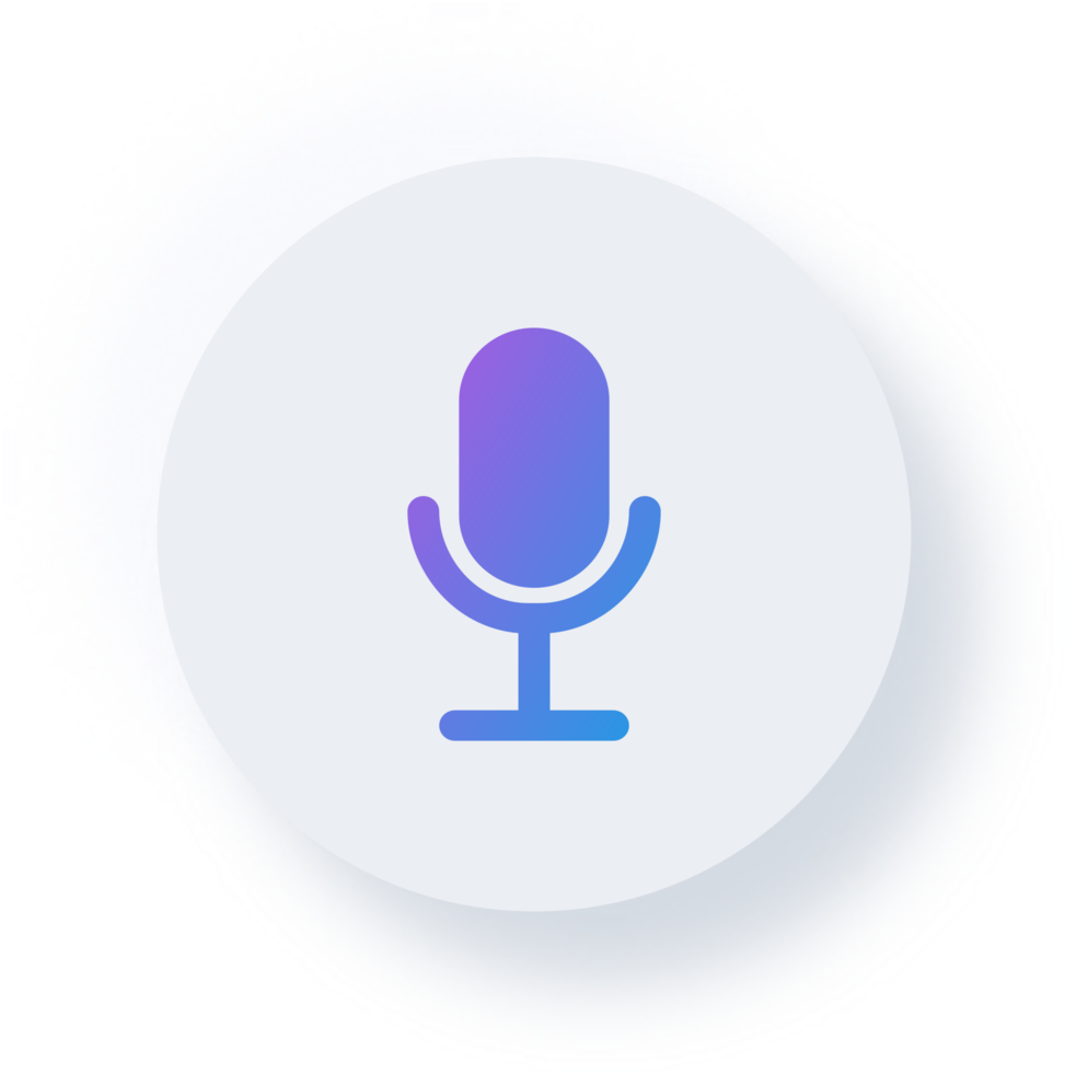 neumorfico microfono icona, neumorphism ui pulsante png