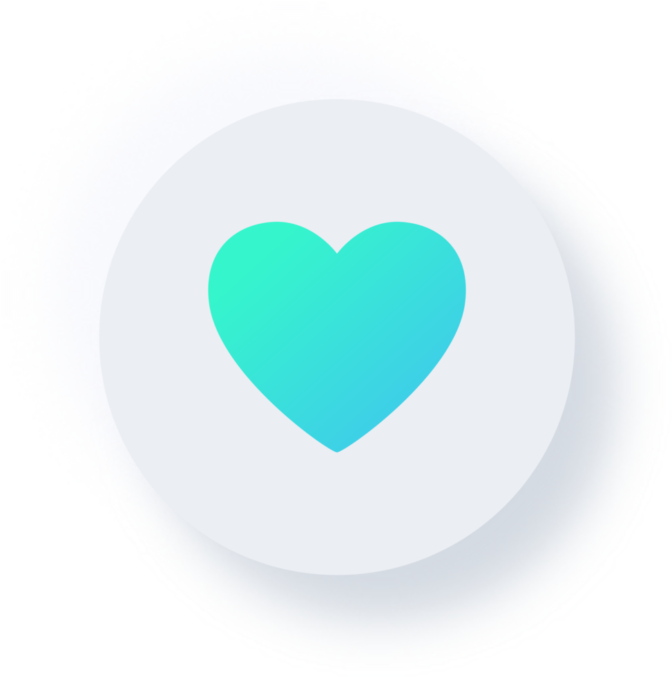 Neumorphic Heart Icon, Neumorphism UI Button png
