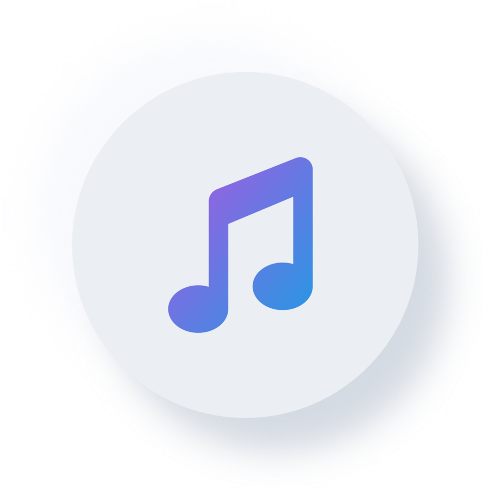 neumorfico musica Nota icona, neumorphism ui pulsante png