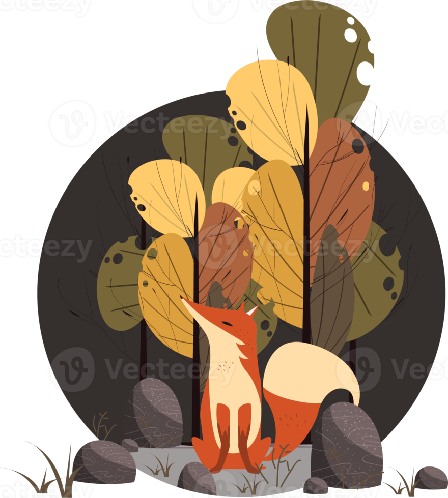 Autumn sticker decoration png