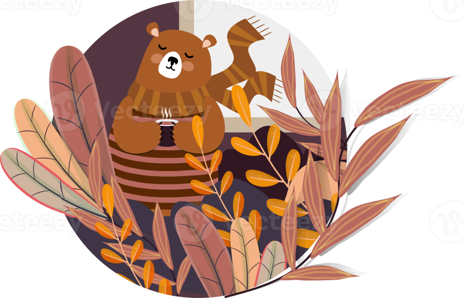 Autumn sticker decoration png