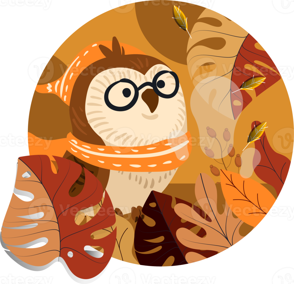 Autumn sticker decoration png