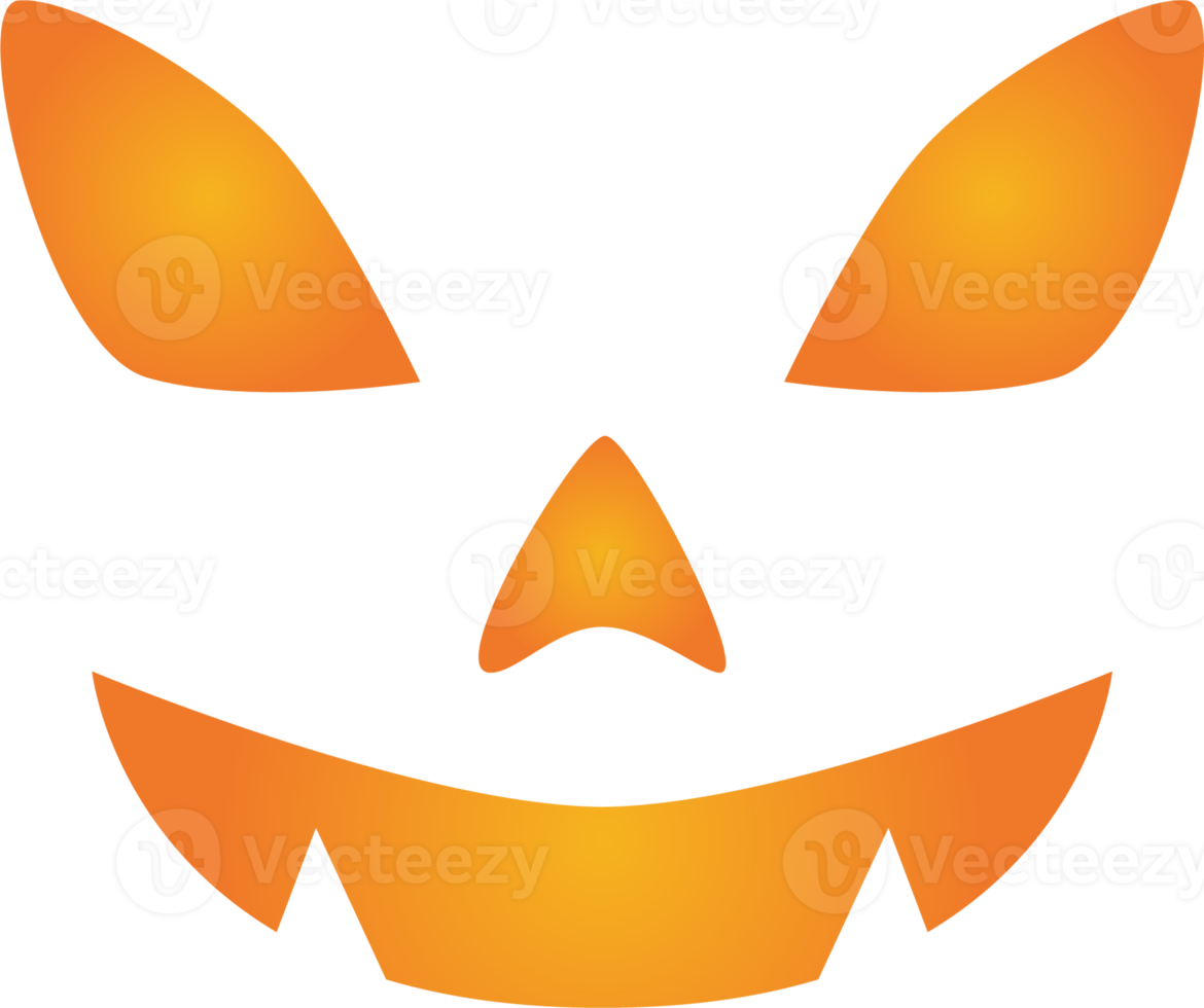 visage de citrouille d'halloween png