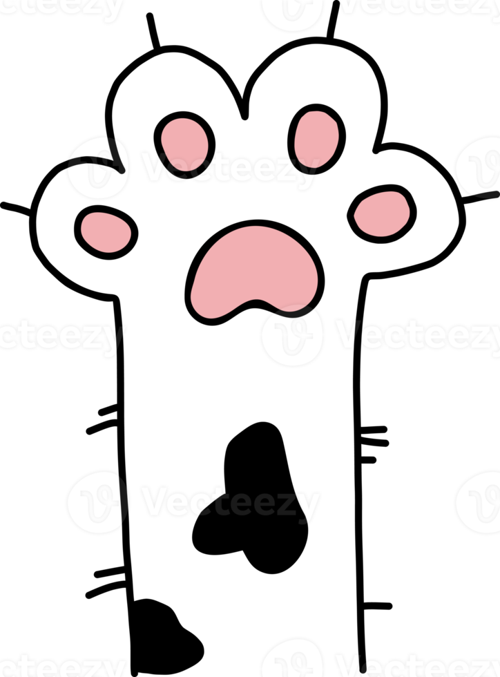 Katzenpfote. handgezeichneter Doodle-Stil png