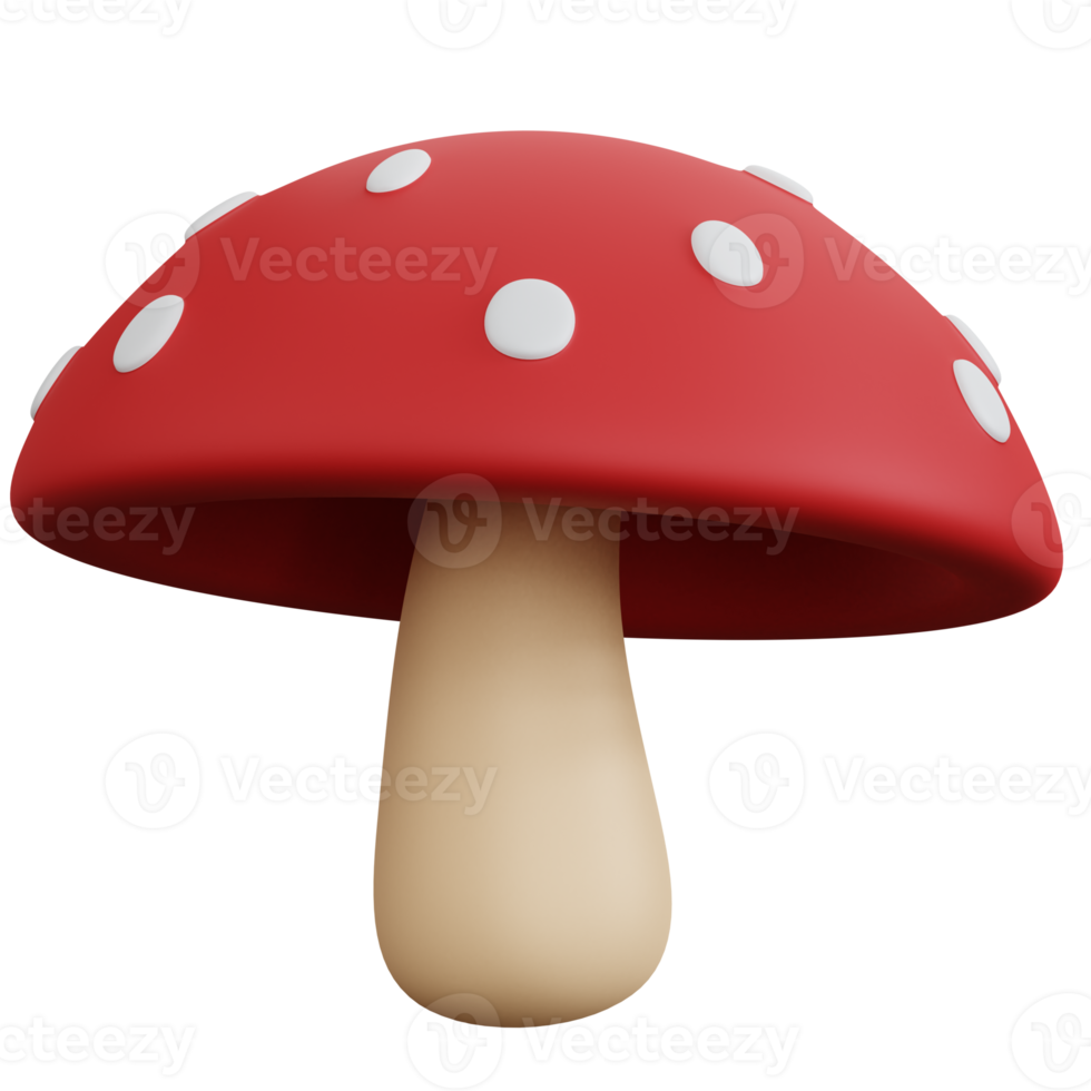 champignon de rendu 3d isolé png