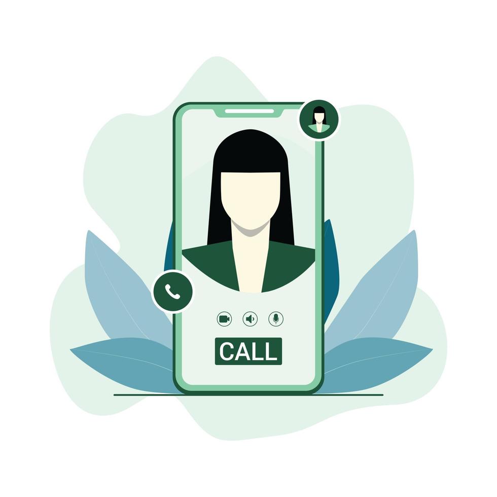 Call ui flat concept illustration vector