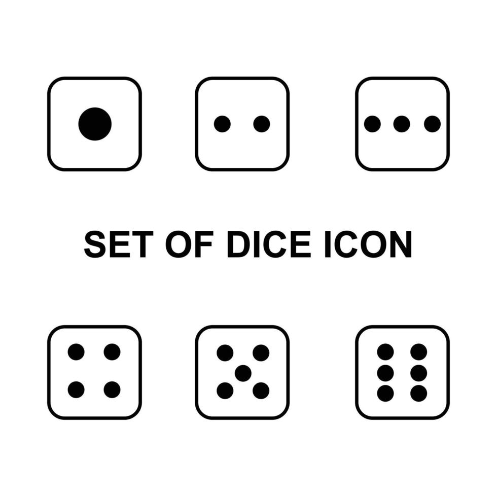 set of dice icon, dice icon, 6 sets of dice vector