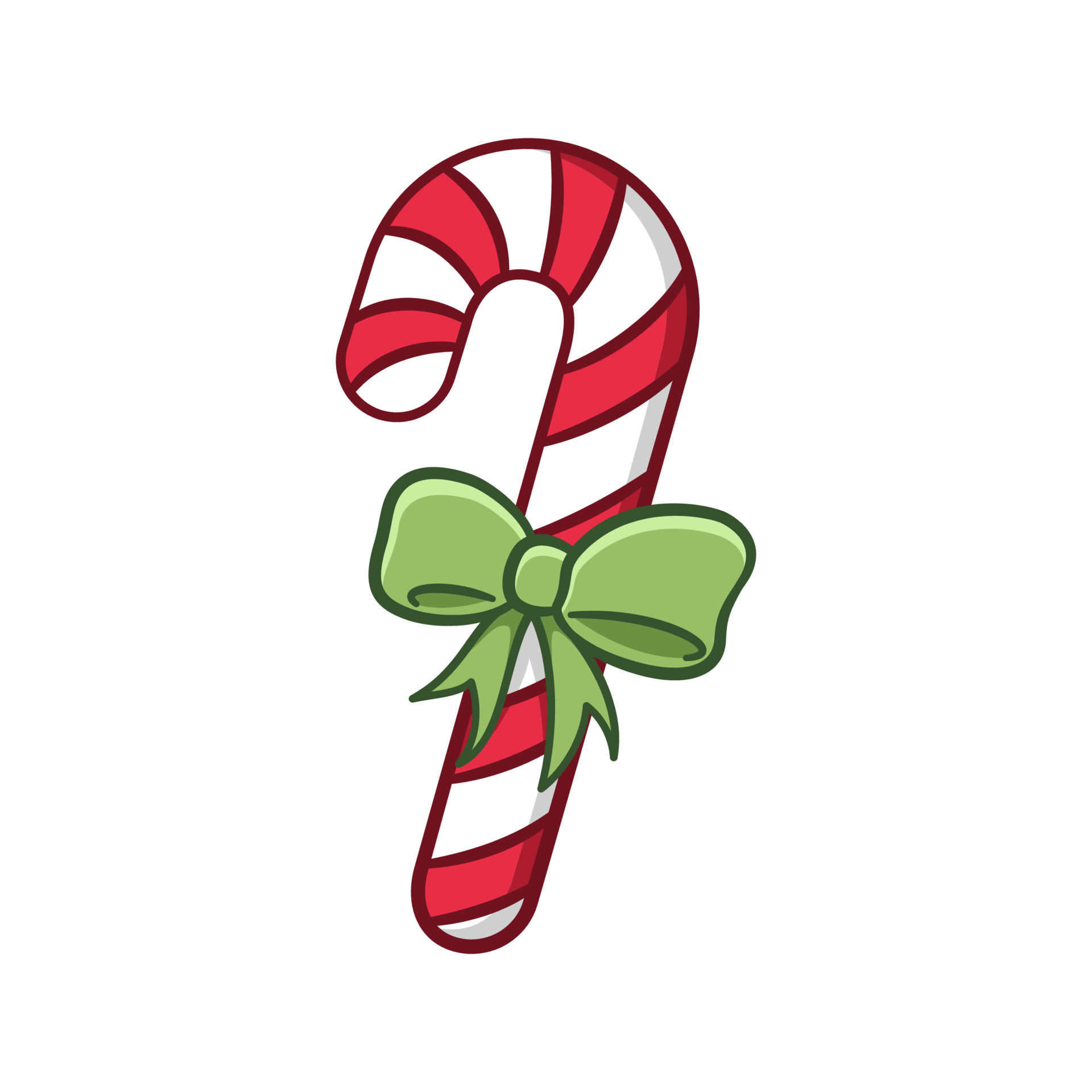 Peppermint candy cane with ribbon cartoon illustration. Winter Christmas  theme clip art. 11894509 Vector Art at Vecteezy