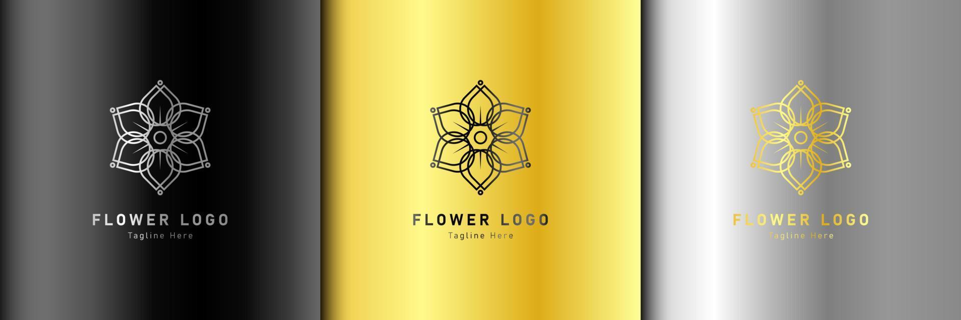 diseño de bienestar de plantilla de logotipo de spa de flor de belleza de oro de lujo para vector de negocio de bienestar de salud