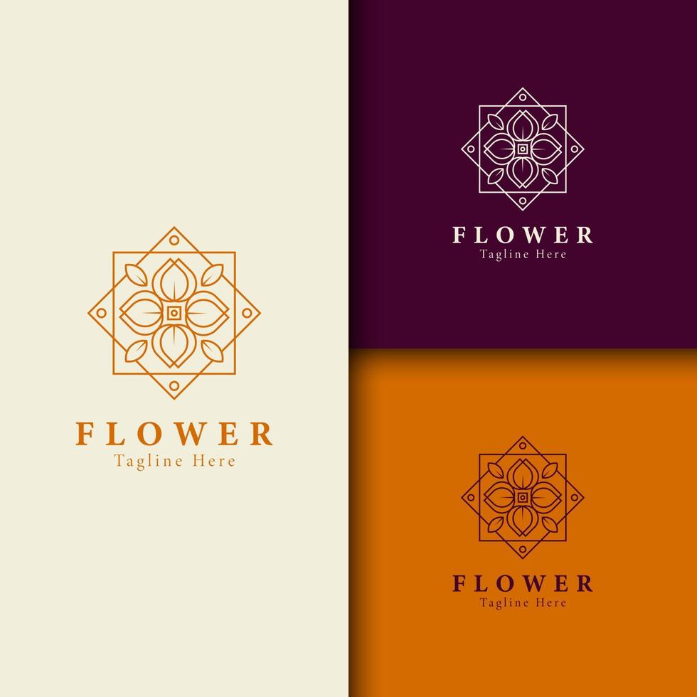 Beauty flower, spa logo template wellness design for health wellness business vector