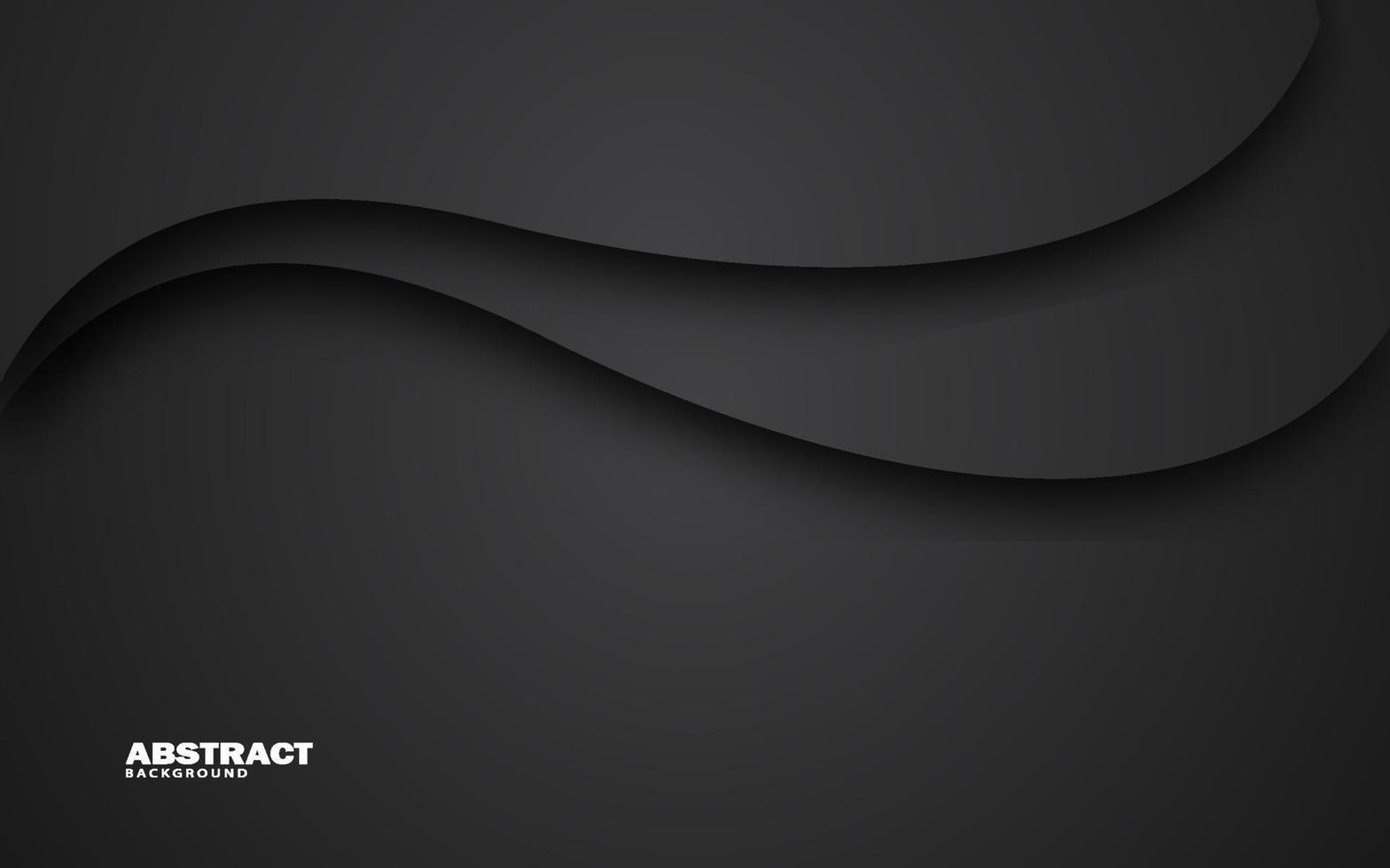 Abstract wave shape papercut dark black background vector