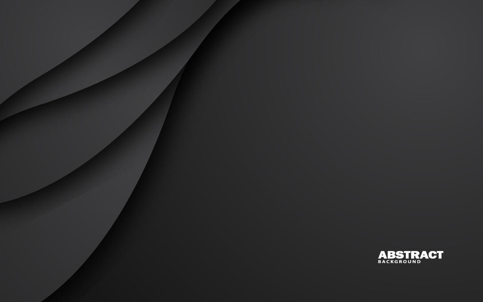 Abstract wave shape papercut dark black background vector