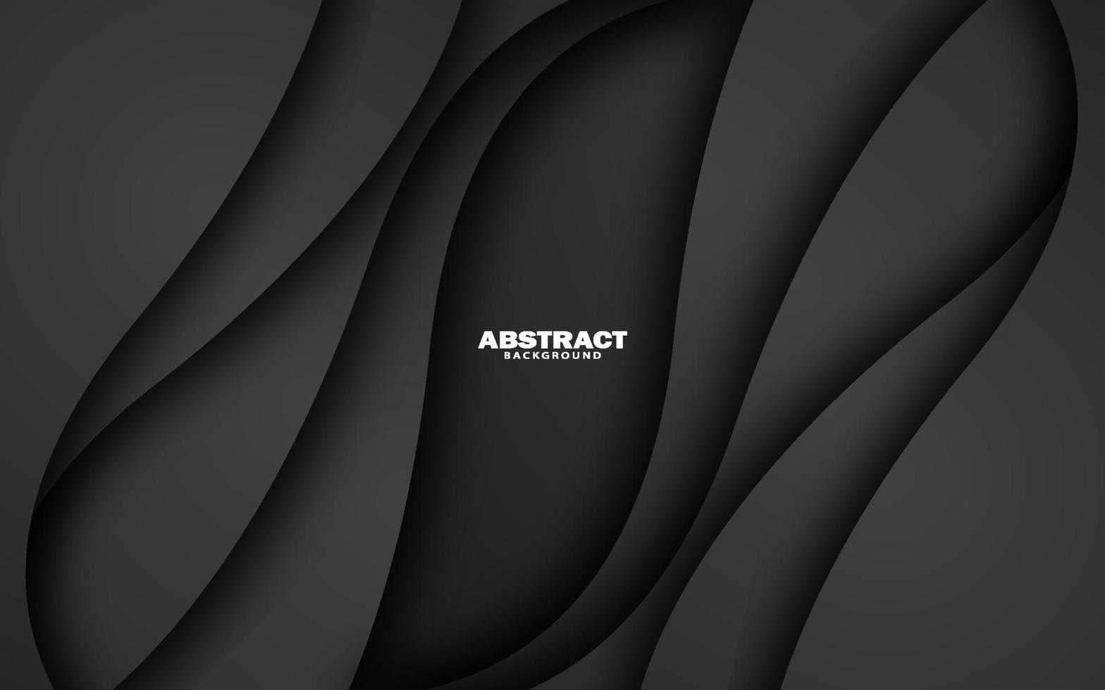 Abstract wave shape papercut dark black background vector