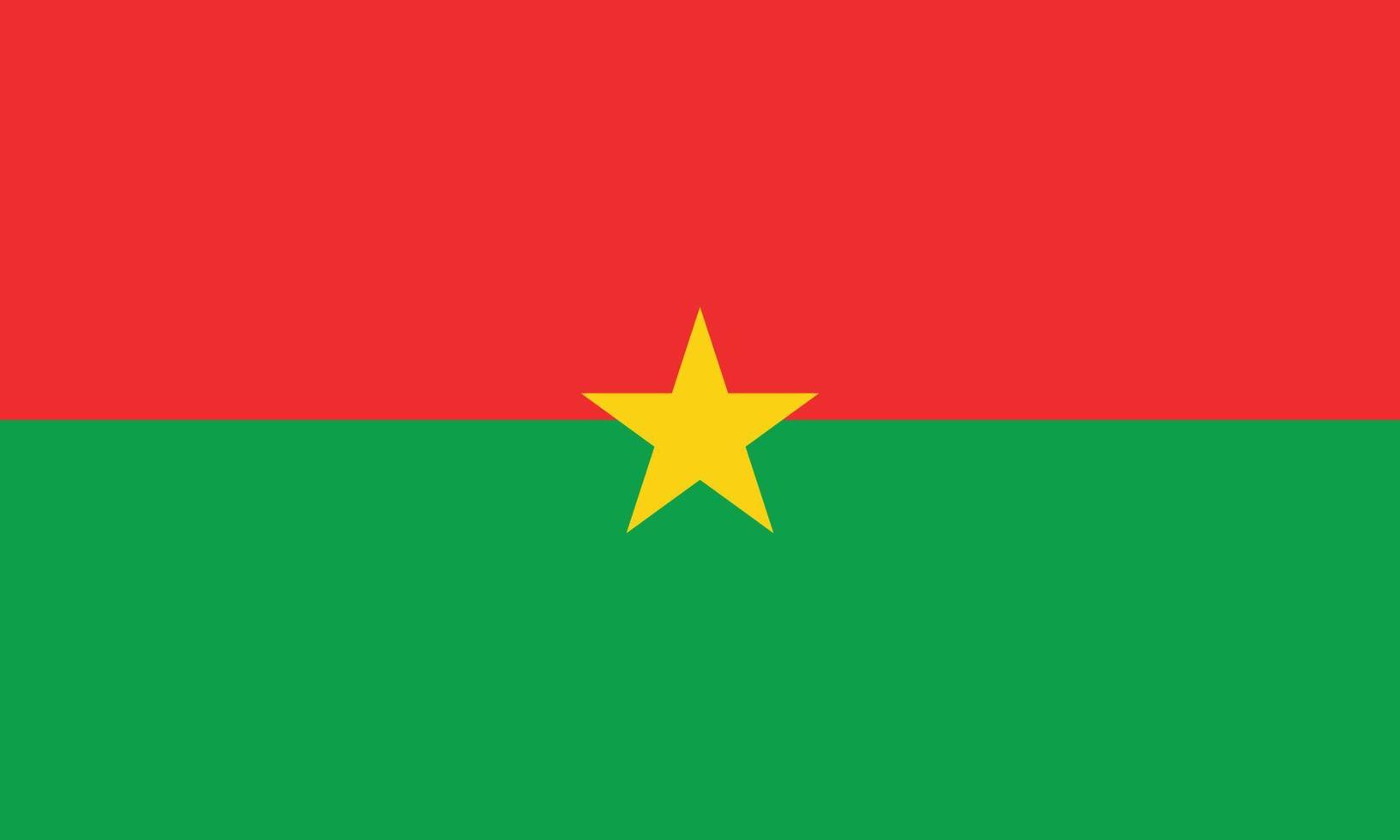 The national flag of Burkina Faso with official Pan-African colors. Flag of Burkina Faso vector illustration