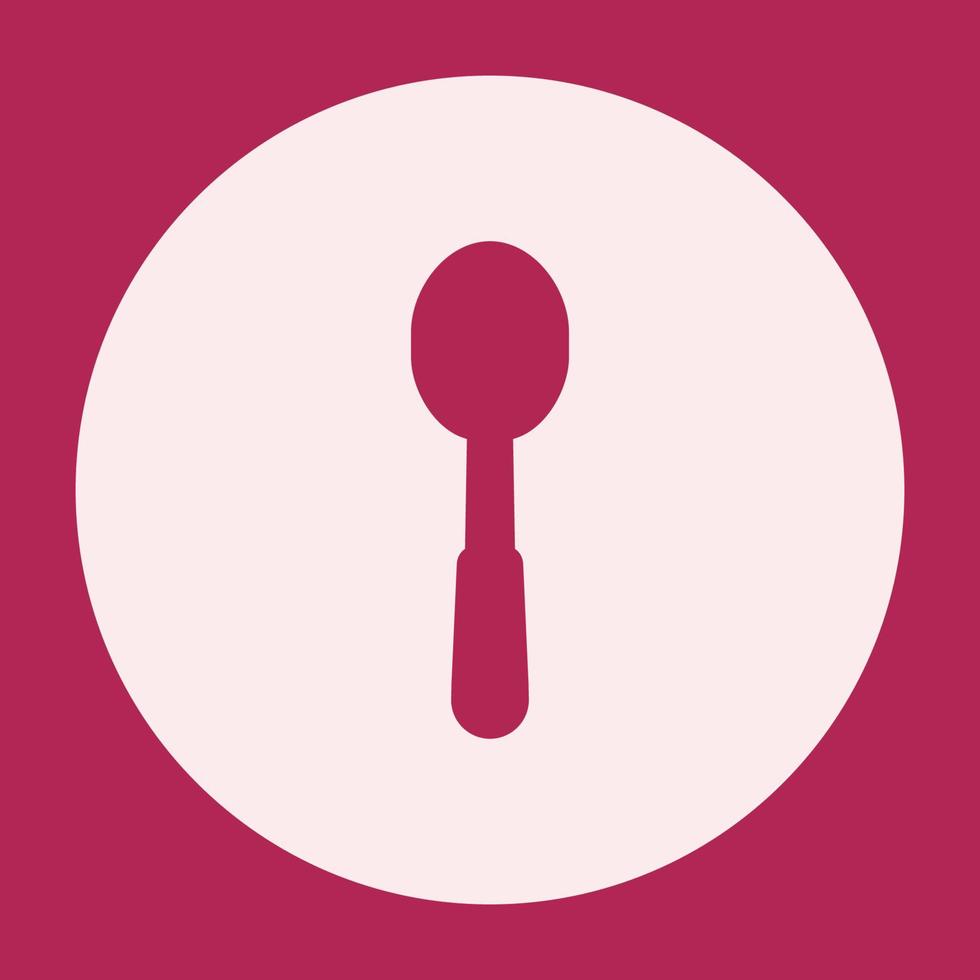 spoon icon bold glyph with round background for social media highlight vector
