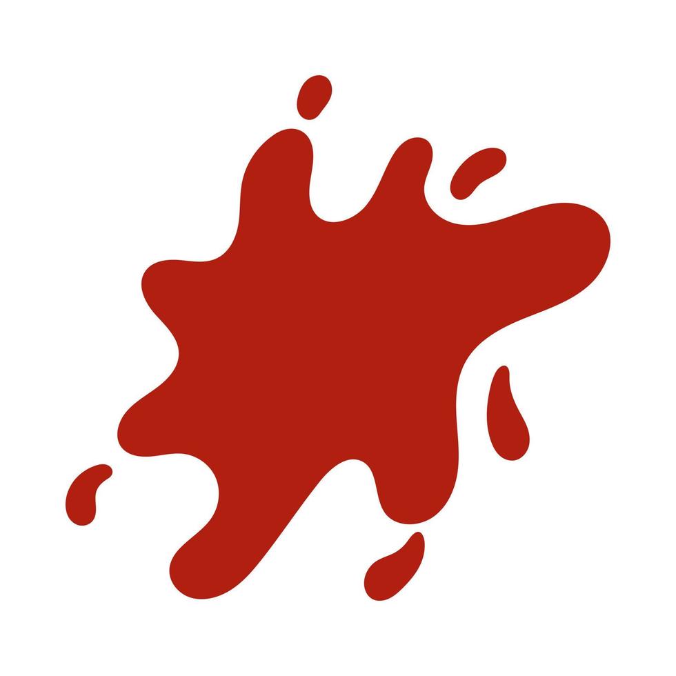 Vector paint splash. Red abstract blot. Burgundy cartoon paint splatter.