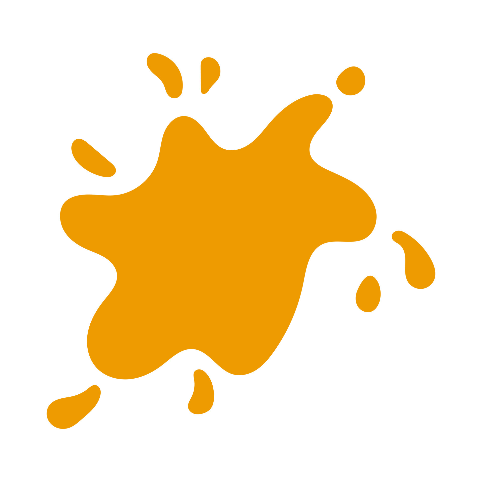 Vector paint splash. Abstract blot. Orange cartoon paint splatter