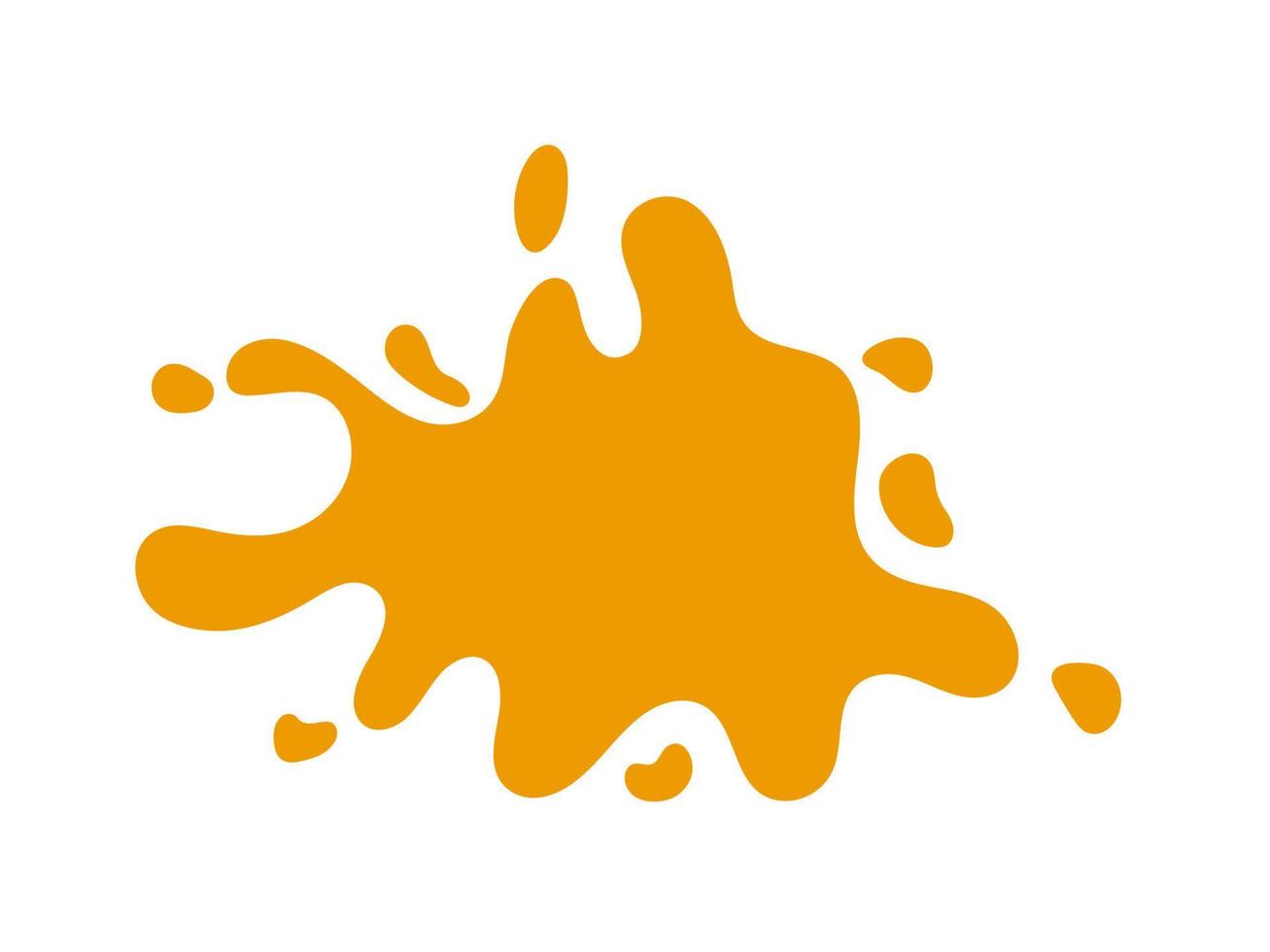 Vector paint splash. Abstract blot. Orange cartoon paint splatter.