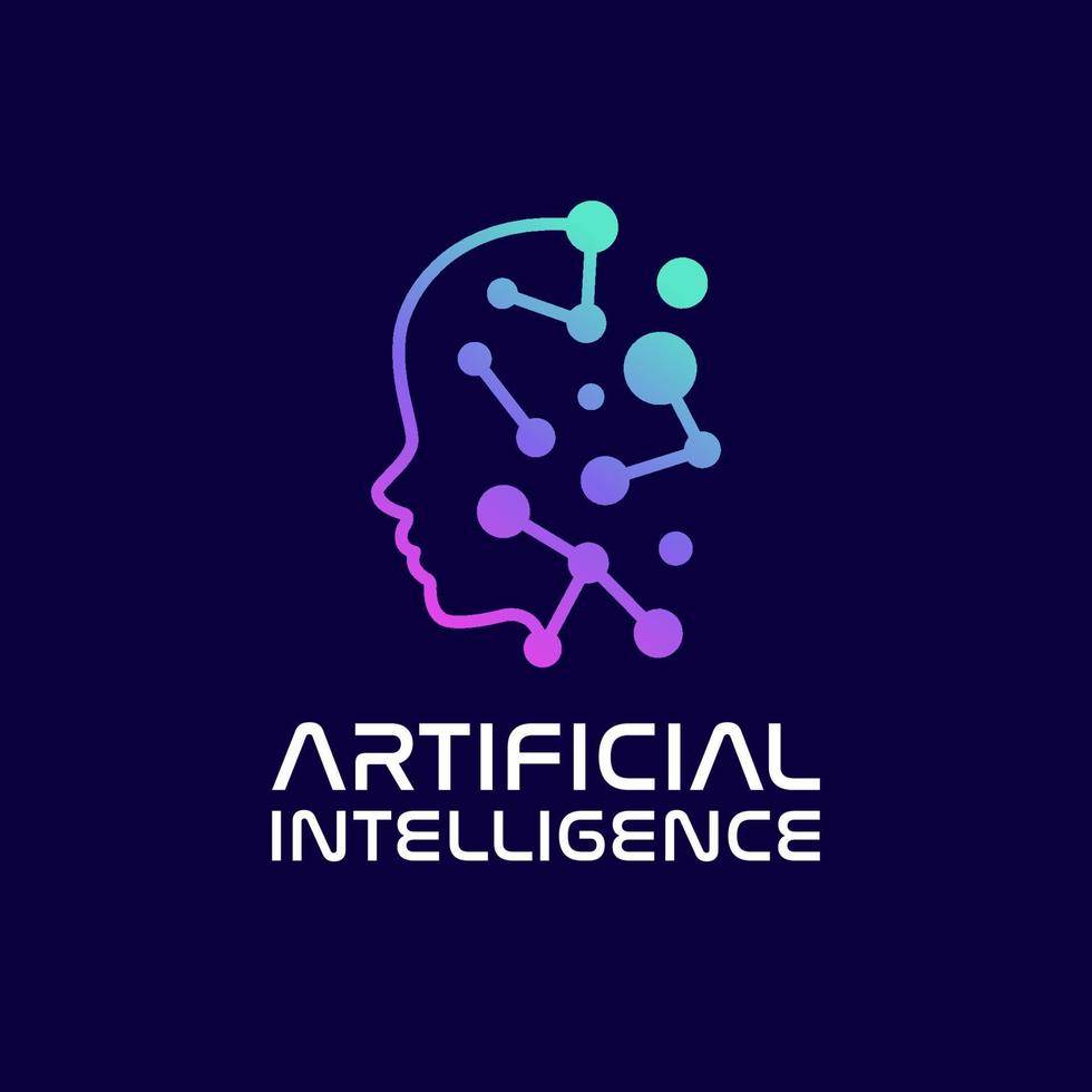 Artificial intelligence concept. an illustration of AI artificial intelligence by utilizing lines. Machine learning and cyber mind domination concept in form of human face vector