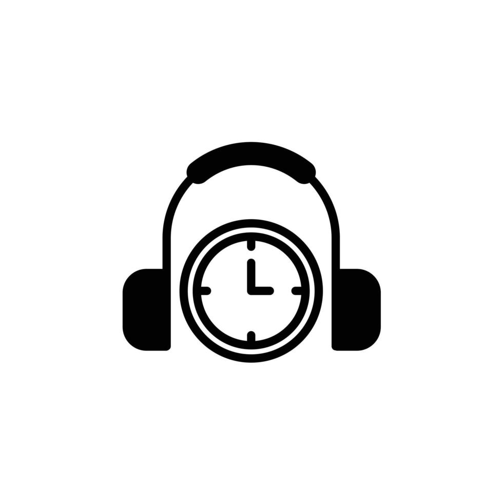 reloj despertador con diseño de logotipo de audio de música de auriculares vector